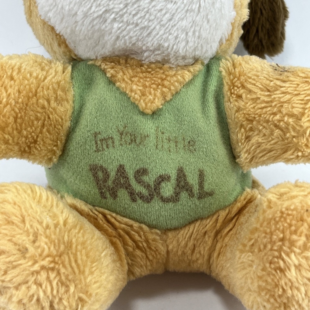 Dakin I'm Your Little Rascal Puppy Plush Dog Tan Brown Green Shirt Vintage 1977 - Picture 6 of 10